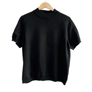 Vintage Mock Neck Short Sleeve Sweater